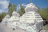 Ladakh - A large group of chortens close to Shey palace